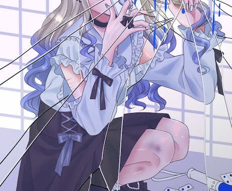 地雷女ちゃんのイラスト描きます 地雷系や量産型の女の子や、どこかダークな可愛い絵を描きます。 イメージ1