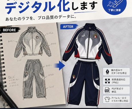 手書きデザインをデジタル化します イメージ1