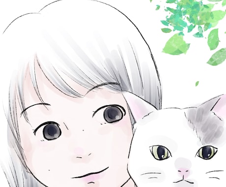 写真を元に少女漫画風似顔絵作成します 少女漫画風のやわらかな似顔絵を作成いたします。 イメージ2