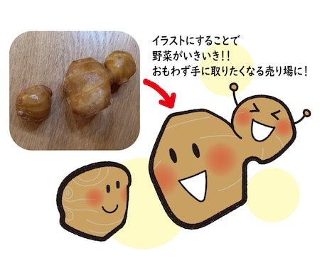 野菜の魅力が伝わるイラストやPOP作成いたします 店頭やSNSで野菜販売する農家さんを応援！米農家が描きます！ イメージ2