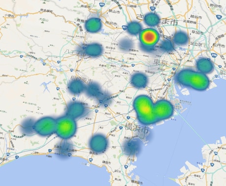 超簡単！商圏分析用マッピング画像作成します ソフトウェア必要なし。郵便番号や住所データだけで簡単商圏分析 イメージ2