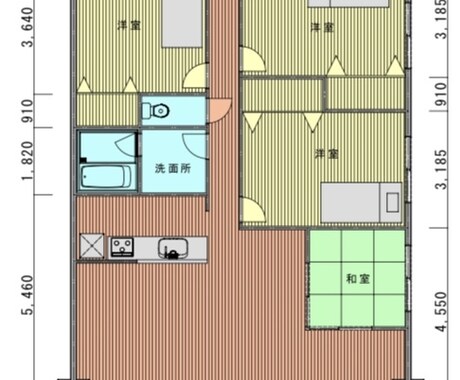 図面をJW CADにてトレース致します 色やハッチご希望であれば家具の位置も記入させて頂きます。 イメージ1