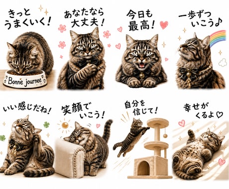 愛犬・愛猫の写真をLINEスタンプに♡します 写真1枚から♡可愛い8個のスタンプに♪ イメージ1
