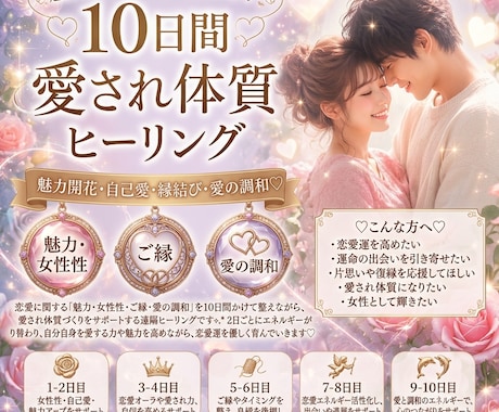 10日間♡恋愛運を育てる遠隔ヒーリングします 恋愛運の土台を整える10日間♡⋆* イメージ1
