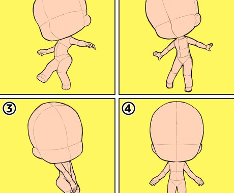 1ポーズ1名様限定！2頭身のミニキャラ描きます ポーズが決まってるので依頼しやすい！ イメージ2
