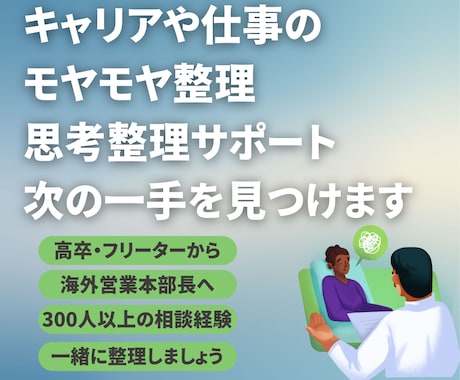 キャリアや仕事のモヤモヤを整理、次の一手見つけます 考えすぎて動けないとき、頭の中を整理します イメージ1