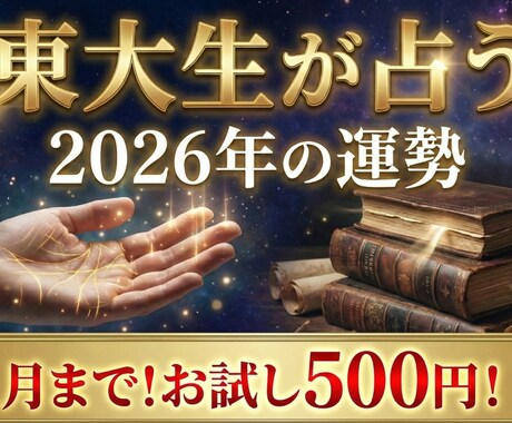 １月限定500円！東大生の知能があなたを占います 東大生があなたの運勢を徹底解析。生年月日と画数の精密診断 イメージ1