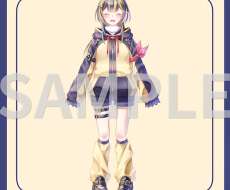 表情パーツ分け済パーカー少女立ち絵を販売します パーツを組み合わせて自由に表情差分を作れます イメージ2
