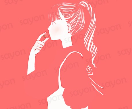 商用利用可！完成品イラストを販売しています いちごを頬張る女性/クール・おしゃれ/SNS用アイコンなど イメージ1