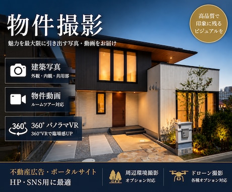 不動産・建築写真を高品質に撮影します 住宅・不動産を中心に累計1000棟以上を撮影 イメージ1