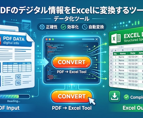 PDFをExcel変換するツールを作成します シンプルで使いやすいPDF→Excel変換アプリ。 イメージ1