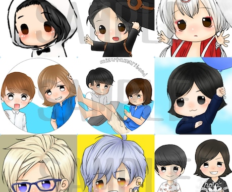 デフォルメイラスト描きます Twitter・LINE等SNSのアイコンにオススメ イメージ1