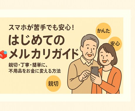初心者向けにメルカリを詳しく教えます スマホが苦手でも安心スタート、不用品が宝に変わる。 イメージ1