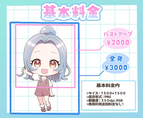 商用利用込み!ミニキャライラストお描きします 先着3名様限定のお得なモニター価格！ イメージ2