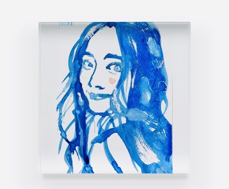 アートコンサルティング〜部屋に合う似顔絵描きます 青の似顔絵がインテリアに。リビング・オフィス・玄関に イメージ2