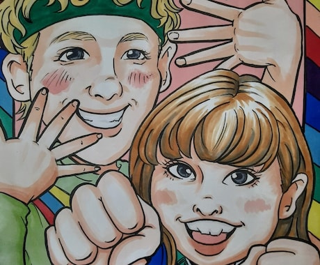 似顔絵作成致します そっくりで温かい優しい似顔絵です還暦結婚お子様の似顔絵など イメージ1