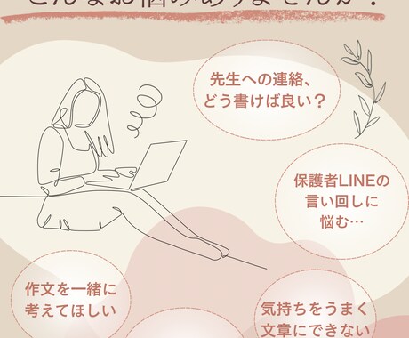 気持ちが伝わる文章、一緒に考えます LINE・学校連絡・お手紙・作文・伝えにくい内容も◎ イメージ2