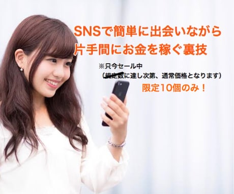 SNSで出会い、ついででお金を稼ぐ手法を提供します 男性向け！今までにないSNSで出会いつつお金を稼ぐ手法！ イメージ1