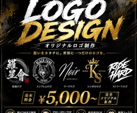 ご要望に沿ったかっこいいオリジナルロゴを制作します ご要望に合わせたオリジナルロゴを制作します イメージ1