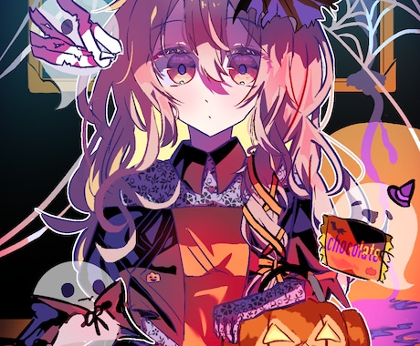 色鮮やかで可愛い一枚絵を描きます 一枚絵・ミニキャラ・アイコンなど！ イメージ2
