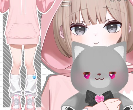 Vtuberモデル（IRIAM用も可能）制作します 短期間で可愛らしいVtuberモデル制作します！ イメージ2
