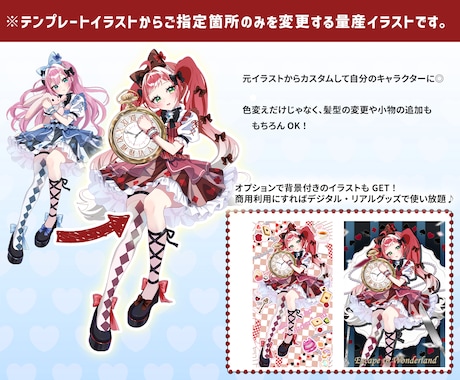 最短当日！IRIAM対応◎アリス立ち絵描きます 配信にも！不思議の国のアリス♡立ち絵を即納でお書きします イメージ2