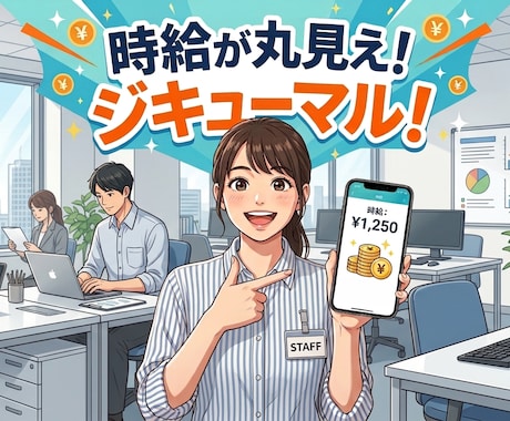 時給を見える化します 時給が丸見え！ジキューマル！入力簡単でシンプル管理！ イメージ1