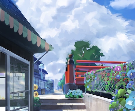 夏の風景イラスト描きます 美麗な背景イラストで夏のノスタルジアに浸りませんか？ イメージ2