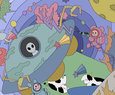 カラフルなイラスト作成します わくわくする不思議でPOPなイラスト イメージ2