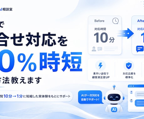 AIで問合せ対応を90%時短する方法教えます 対応時間10分→1分に短縮した実体験をもとにサポートします イメージ1