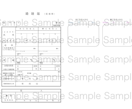 記念用婚姻届作ります 2人の記念用の婚姻届をオリジナルレイアウトでお作り致します！ イメージ1