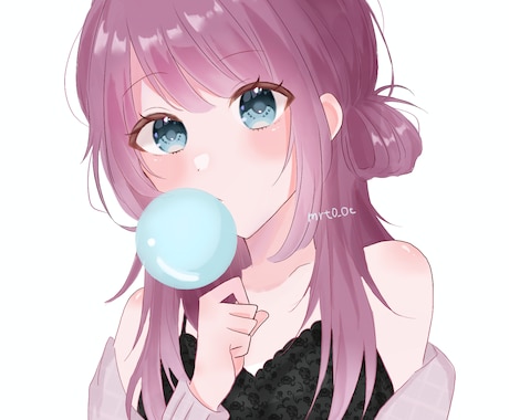 かわいい女の子を描きます 顔〜上半身のイラストになります。 イメージ1