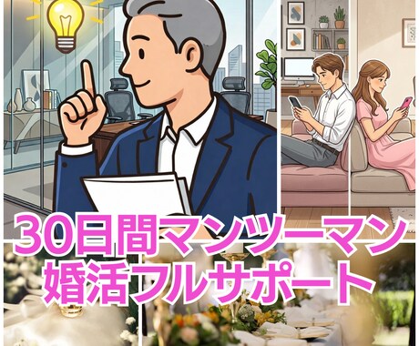 元結婚相談所カウンセラーが30日婚活サポートします 30日間、一人で悩まず進むための婚活相談です イメージ1