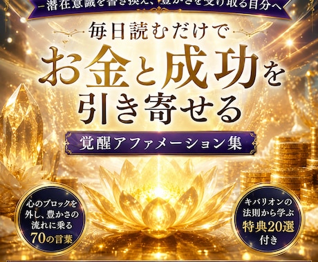 成功者の覚醒アファメーション｜潜在意識を整えます お金のブロックを書き換える豊かさ体質になる70の言葉 イメージ1