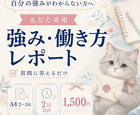 隠れた強みと向いている働き方を言語化します イメージ1