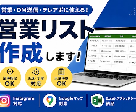営業・DM送信用の企業・店舗リストを作成します DM営業・テレアポ用リスト作成対応! イメージ1