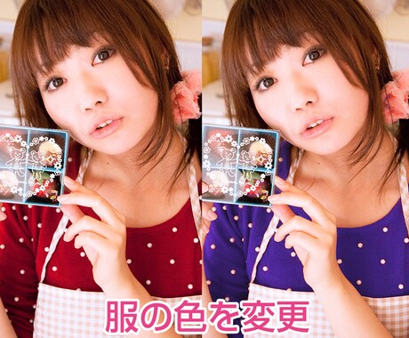 写真の一部を色変更します 一部分でも全体でも、柔軟に加工可能! イメージ1