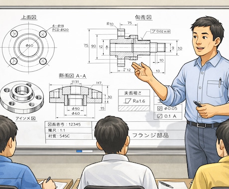 機械製図の基礎知識をオンラインで教えます 機械図面の理解不能も受講後に理解可能に イメージ1