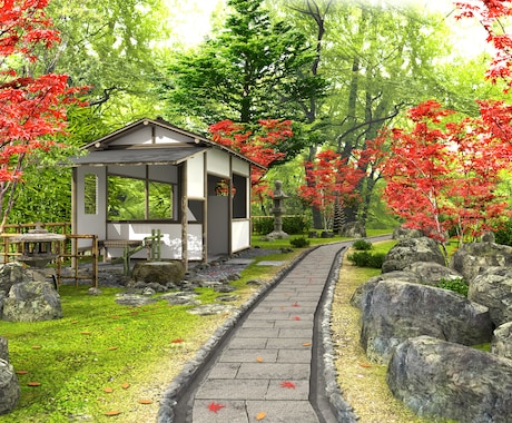 庭園・植栽・宅地造成計画のCGパースを制作します 季節感のあるリアルなCGパースで完成のイメージを表現します。 イメージ2