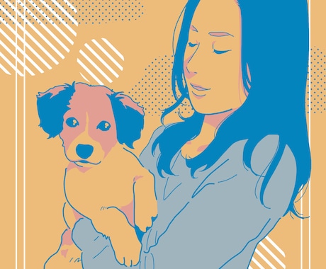 大事なペットをおしゃれなイラストにします シンプルでかわいいポストカードサイズの1枚に！ イメージ2