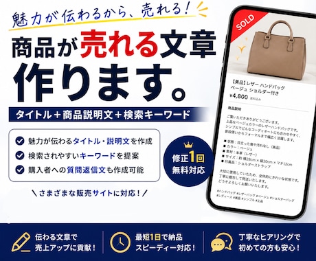 商品の魅力が伝わる説明文を作成します イメージ1