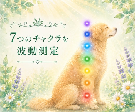 ペットさんのチャクラ状態を確認し整えます 7つのチャクラを確認し、今必要なエネルギーケアをお届け イメージ2