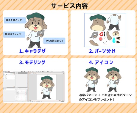 動物・人外OK★デフォルメキャラモデリングします ショート動画にも使えるVtuberキャラ作成します イメージ2