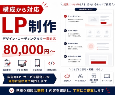 構成からLP制作まで対応します イメージ1