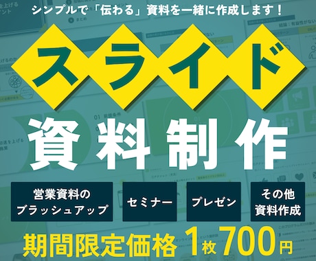 構成からデザインまで伝わるスライド資料を作成します 複雑な情報も、想いも、伝わるスライドに整えます イメージ1