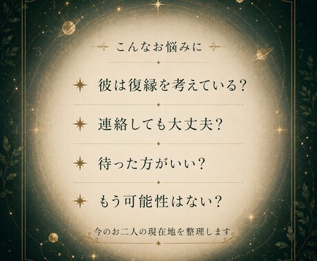 復縁の可能性と彼の本音を鑑定します 復縁できる可能性と今後の動きを読み解きます イメージ2