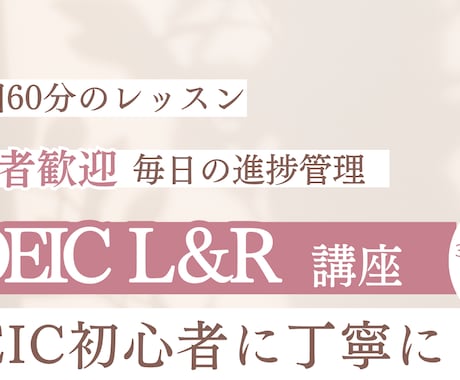 １名限定】1か月間TOEICのコーチングをします 英語０から成長したからわかる。あなただけの学習プラン、伴走者 イメージ1