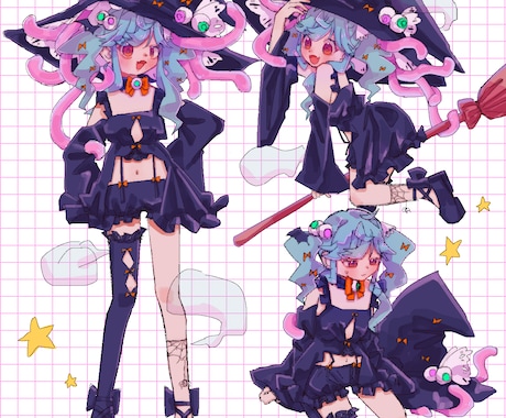 女の子・男の子・ケモ系・三面図イラスト描きます 女の子や男の子ケモ系、女性らしい身体のラインが得意です！！ イメージ2