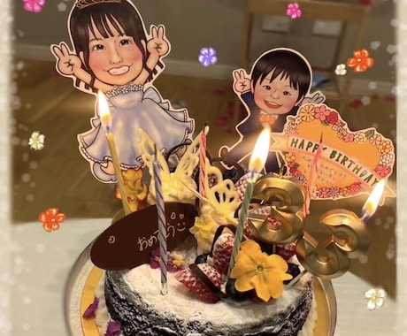 お祝いや贈り物に◎お手軽似顔絵ケーキを作れます 似顔絵ピックで世界に1つだけのトッピングはいかがですか イメージ2