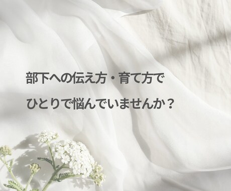 部下指導に悩む方の人材育成相談をします これで合ってる？を一緒に整理します イメージ1